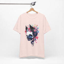 Cat Skull Floral T-Shirt