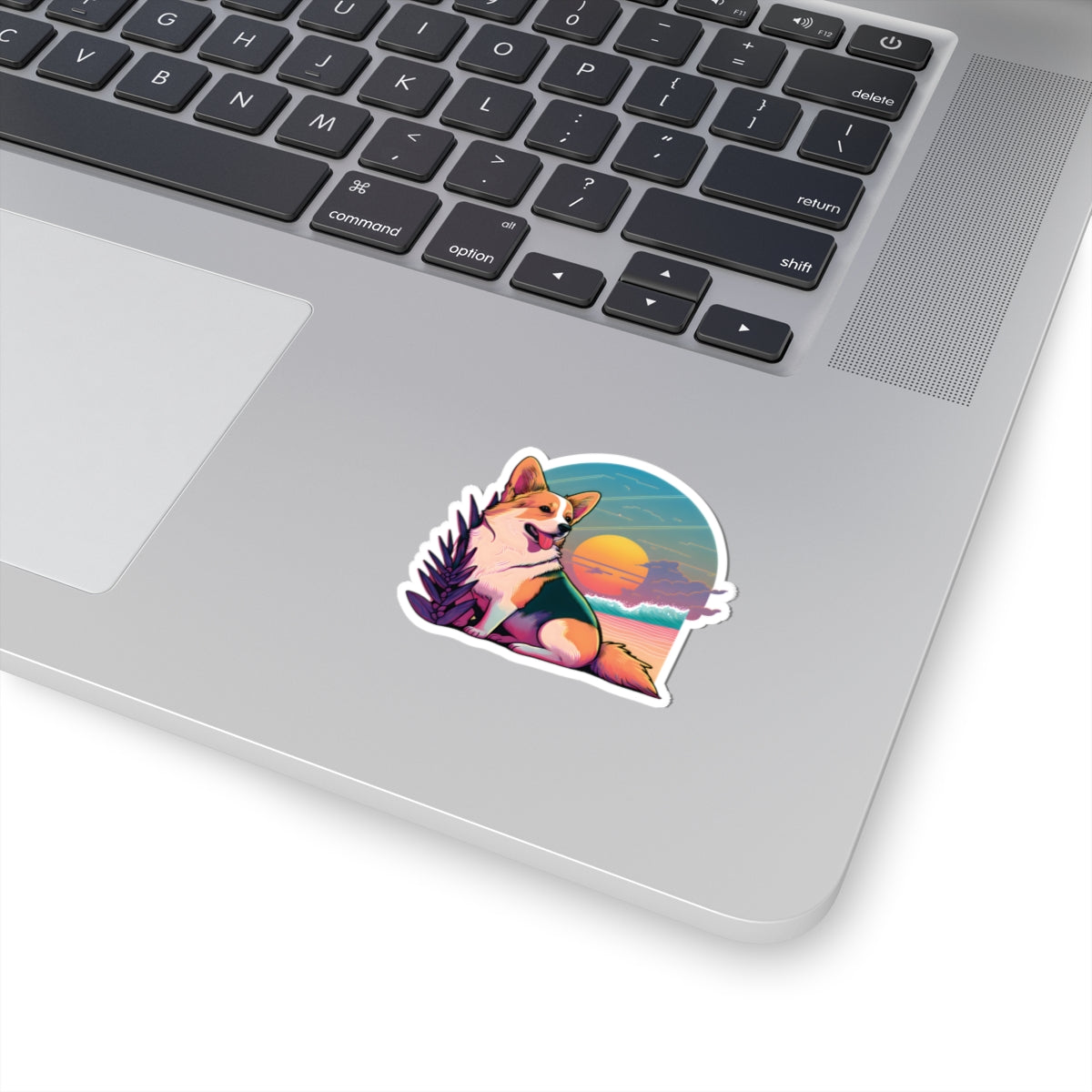 Corgi Sunset Beach Sticker