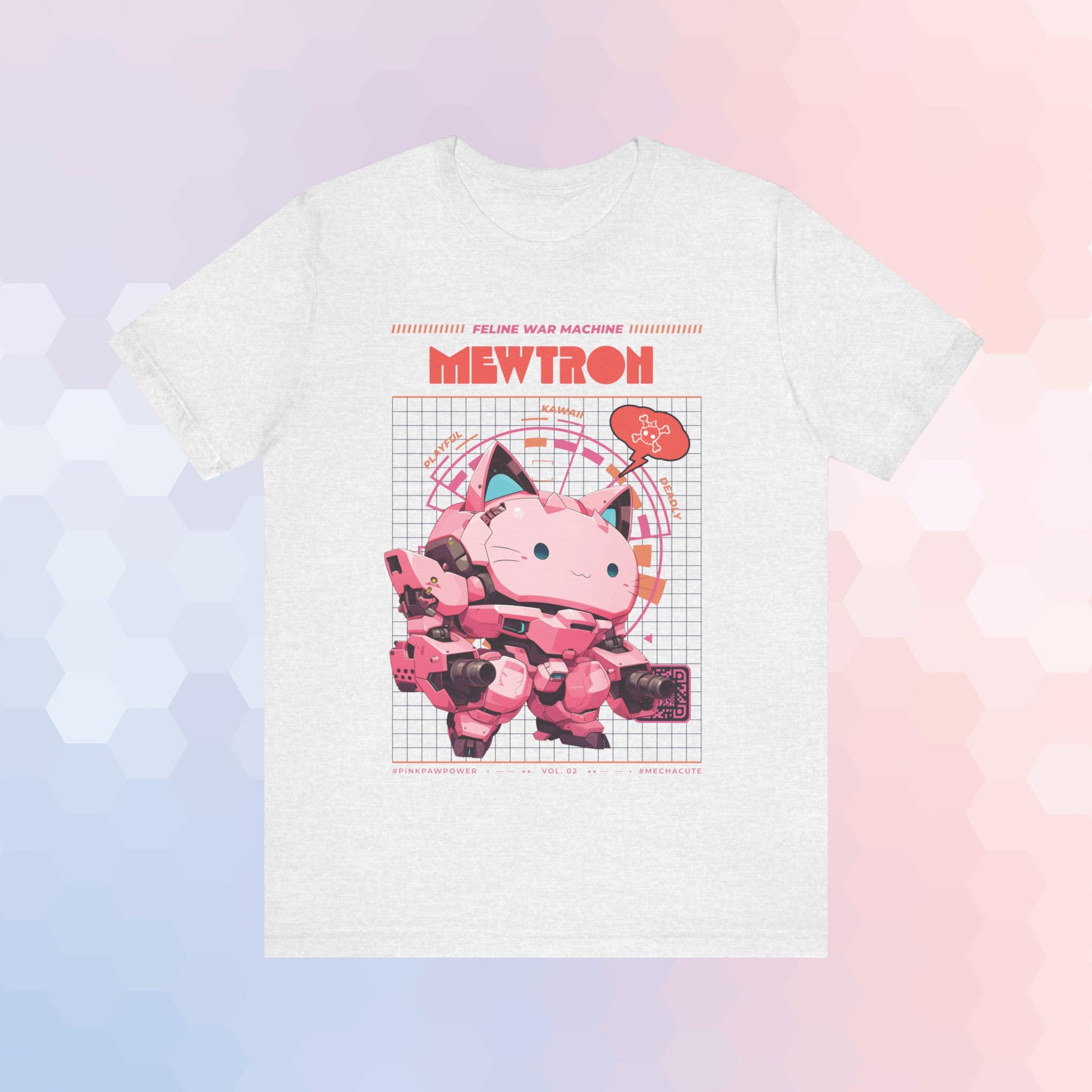 Kawaii Mewtron T-Shirt Cute Anime Cat Tshirt Cat Mecha