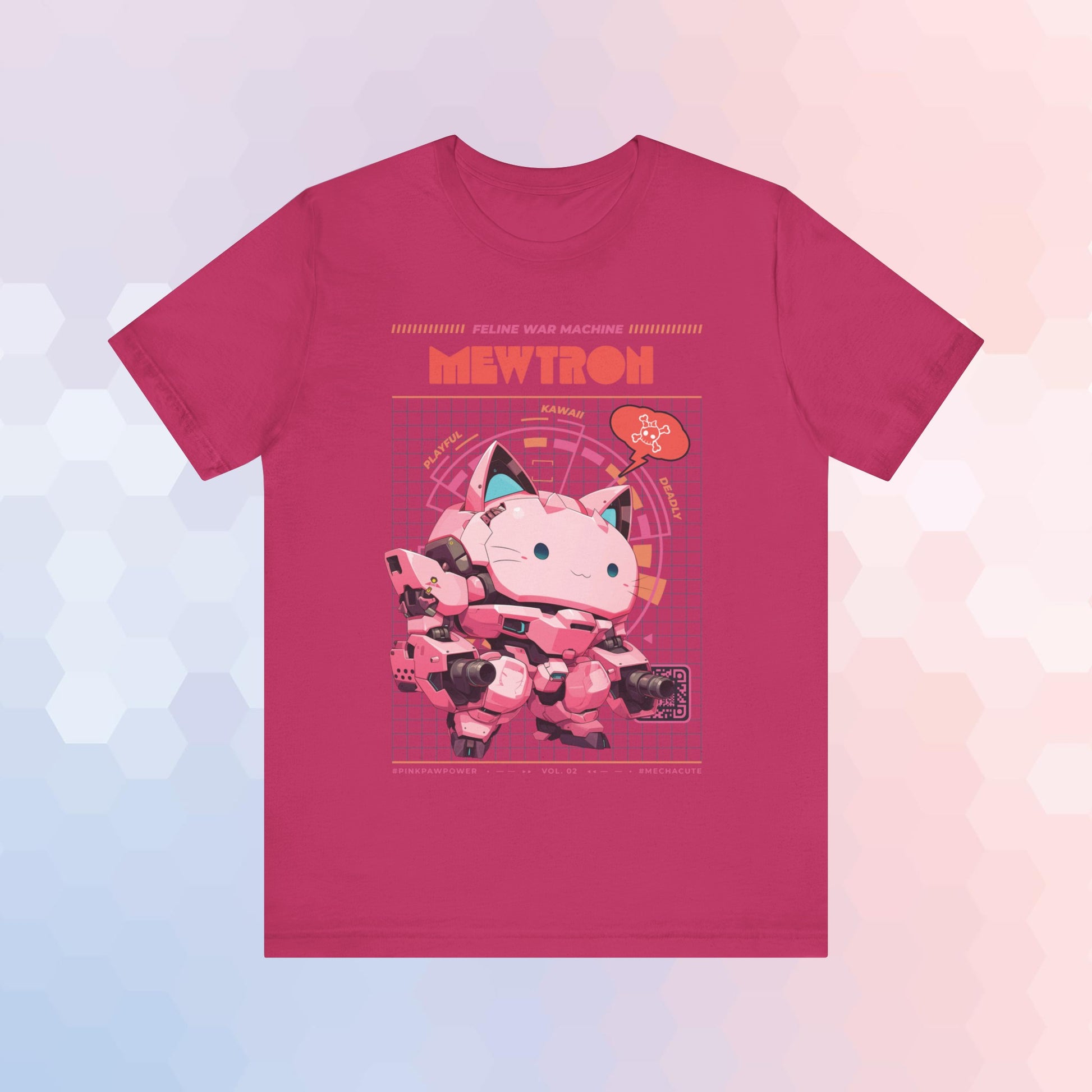 Kawaii Mewtron T-Shirt Cute Anime Cat Tshirt Cat Mecha