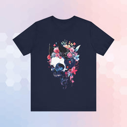 Cat Skull Floral T-Shirt