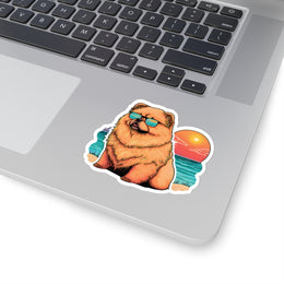 Chow Chow Sunset Beach Sticker