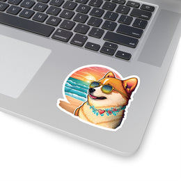 Shiba Inu Beach Sticker