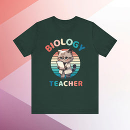 Biology Teacher Scottish Fold Cat Gift T-Shirt