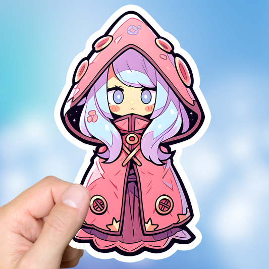 Cute Hooded Mage Sticker