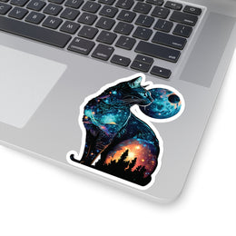 Celestial Cat Moon Sticker