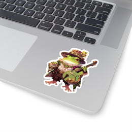 Steampunk Frog Bard Sticker