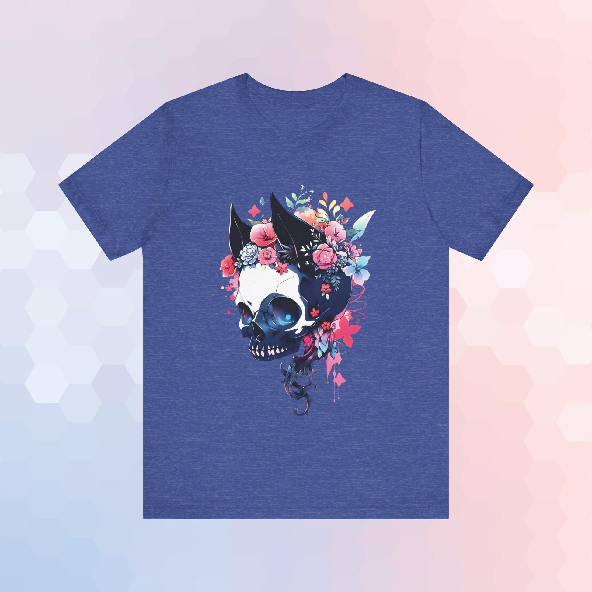 Cat Skull Floral T-Shirt