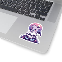 Pastel Cat Skull Sticker