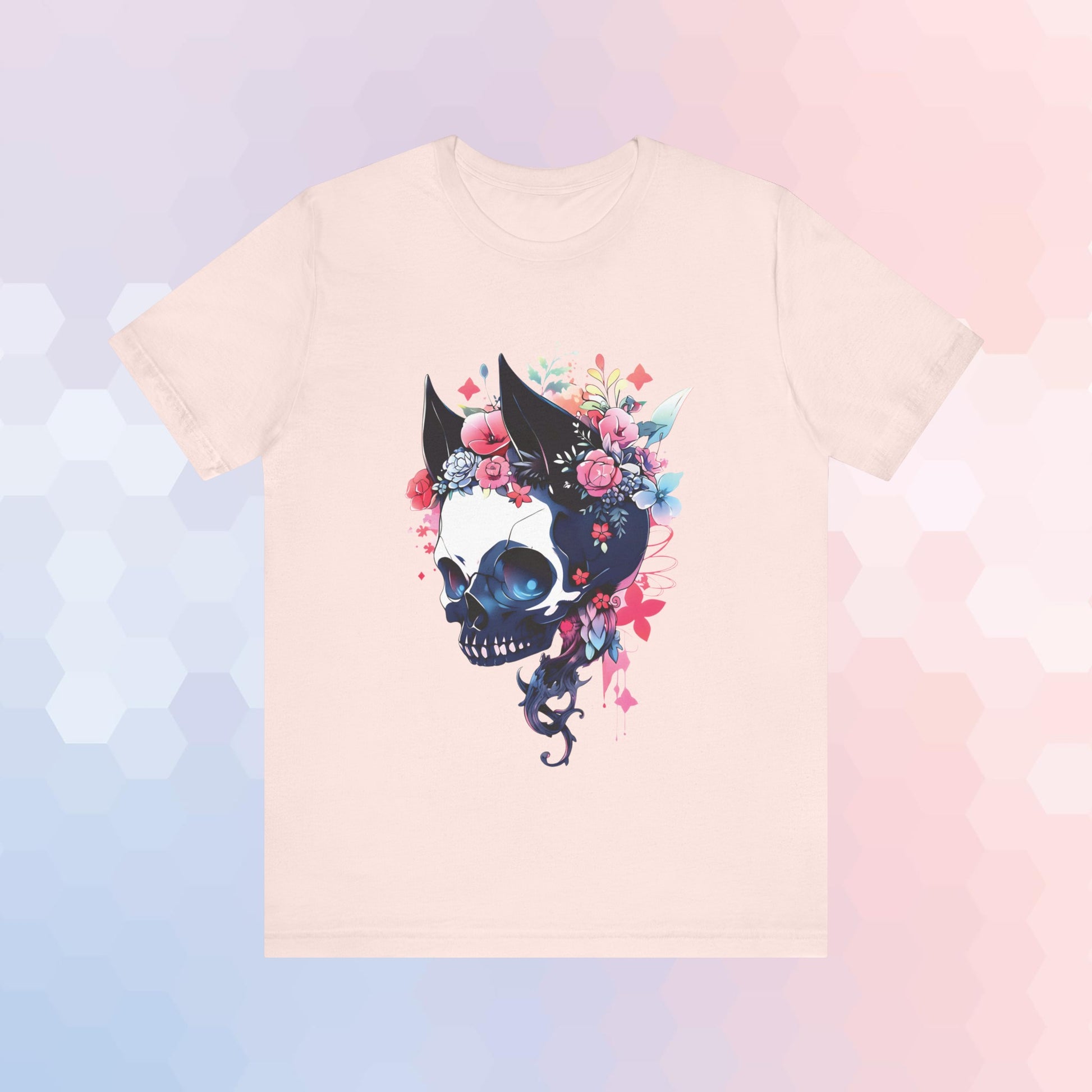 Cat Skull Floral T-Shirt