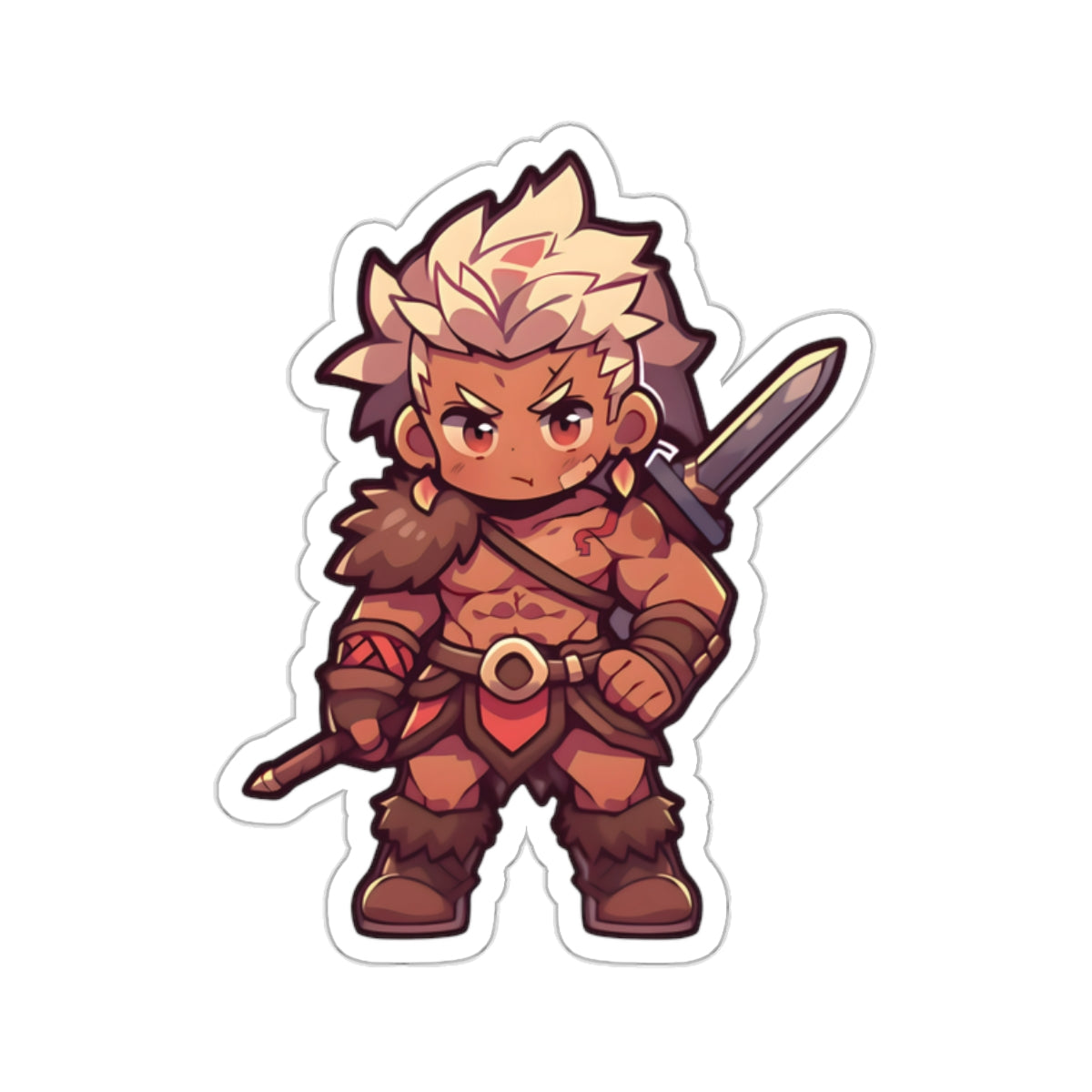 Chibi Barbarian DND Sticker