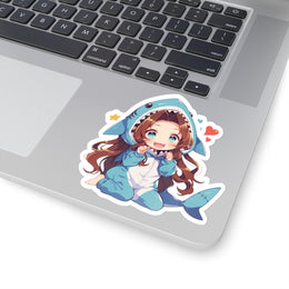 Aerith Cute Shark Sticker