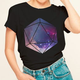 D20 Galaxy Pink Purple Dice T-Shirt