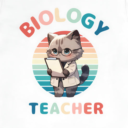Biology Teacher Scottish Fold Cat Gift T-Shirt