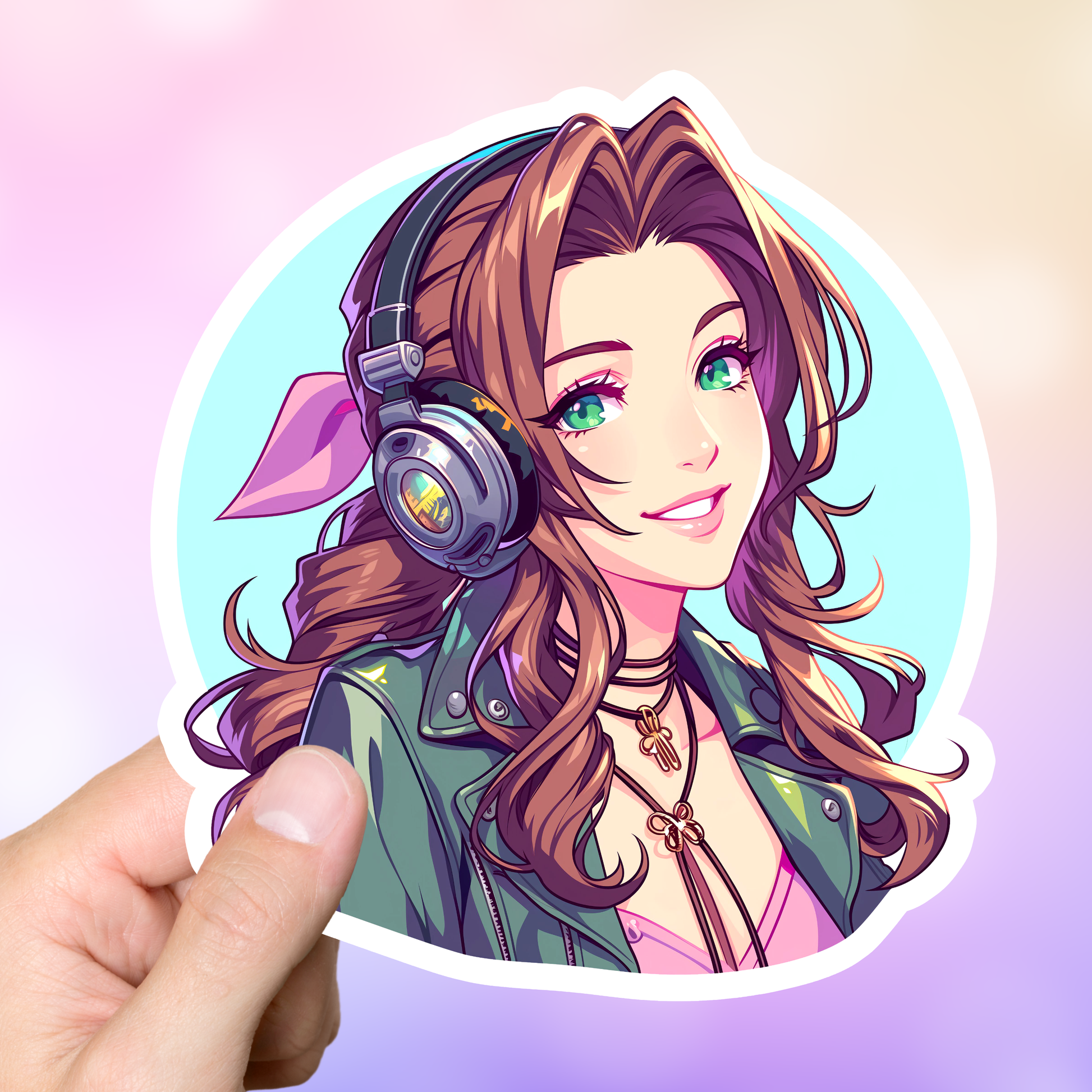 Aerith FF7 Lofi Sticker