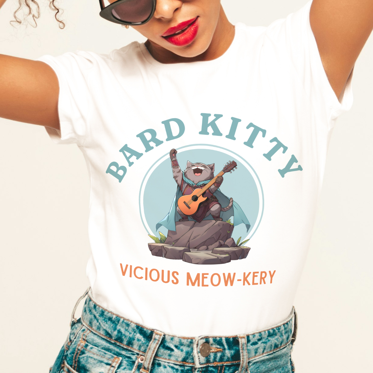 Cat Bard DND T-Shirt Vicious Mockery Shirt