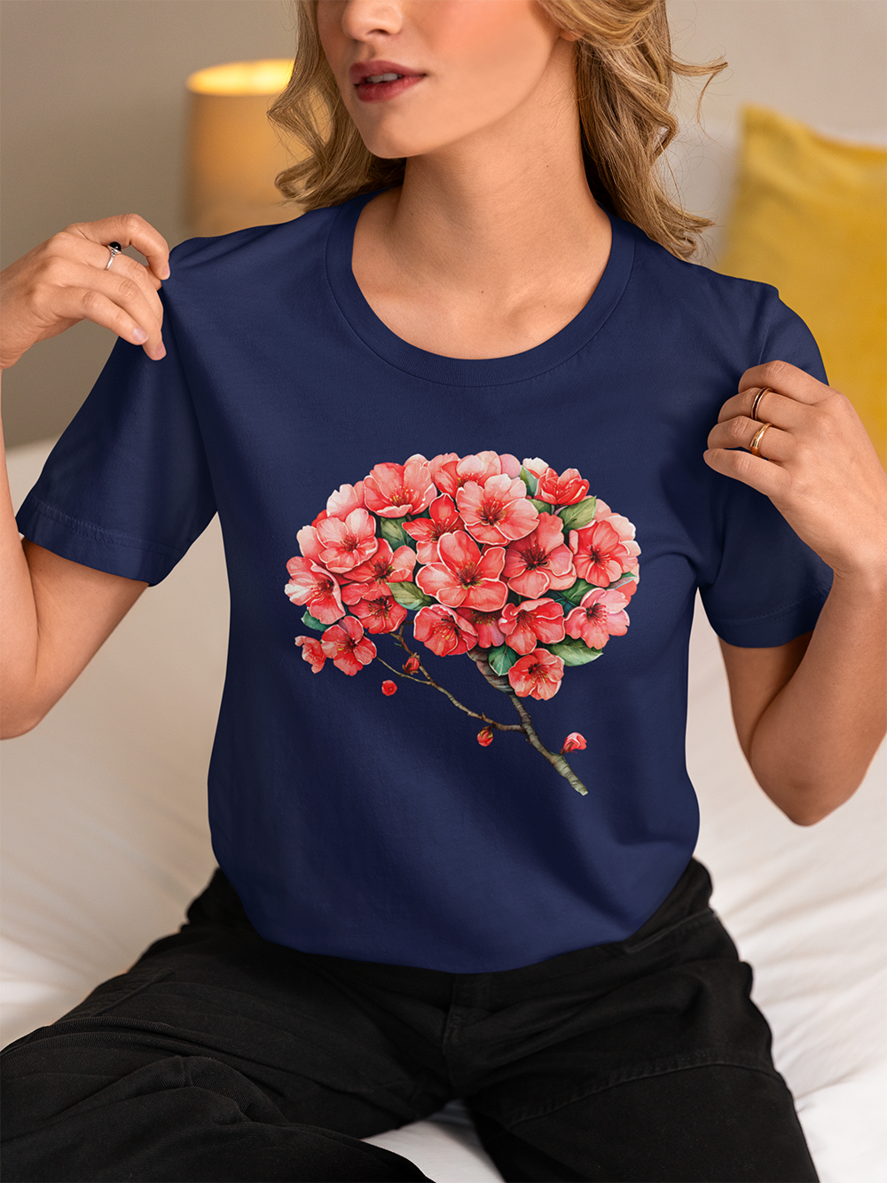 Cherry Blossom Brain Anatomy T-Shirt