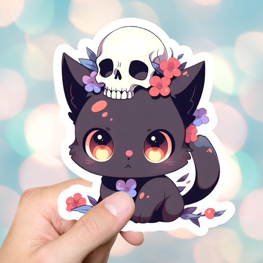 Kawaii Goth Cat Sticker