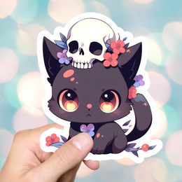 Kawaii Goth Cat Sticker