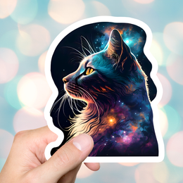 Celestial Galaxy Cat Sticker