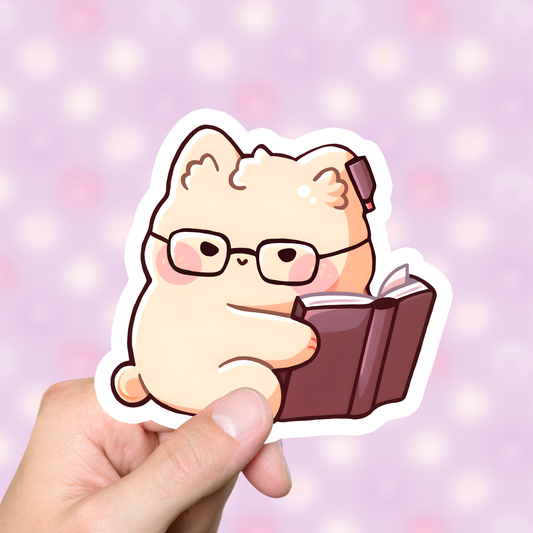 Cute Cat Librarian Sticker