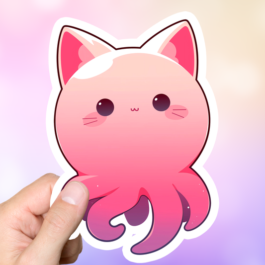 Cute Cat Octopus Sticker