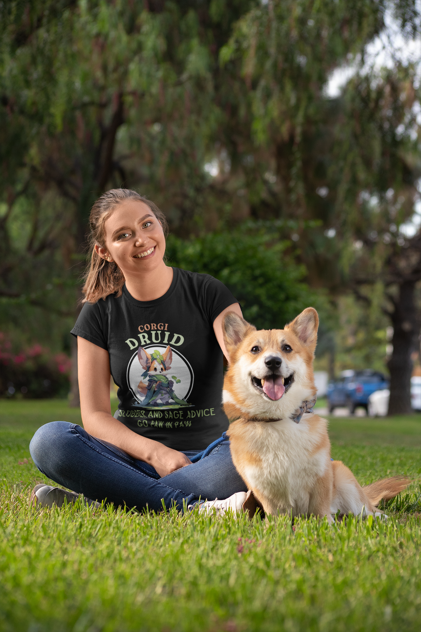 Corgi Druid DND T-Shirt