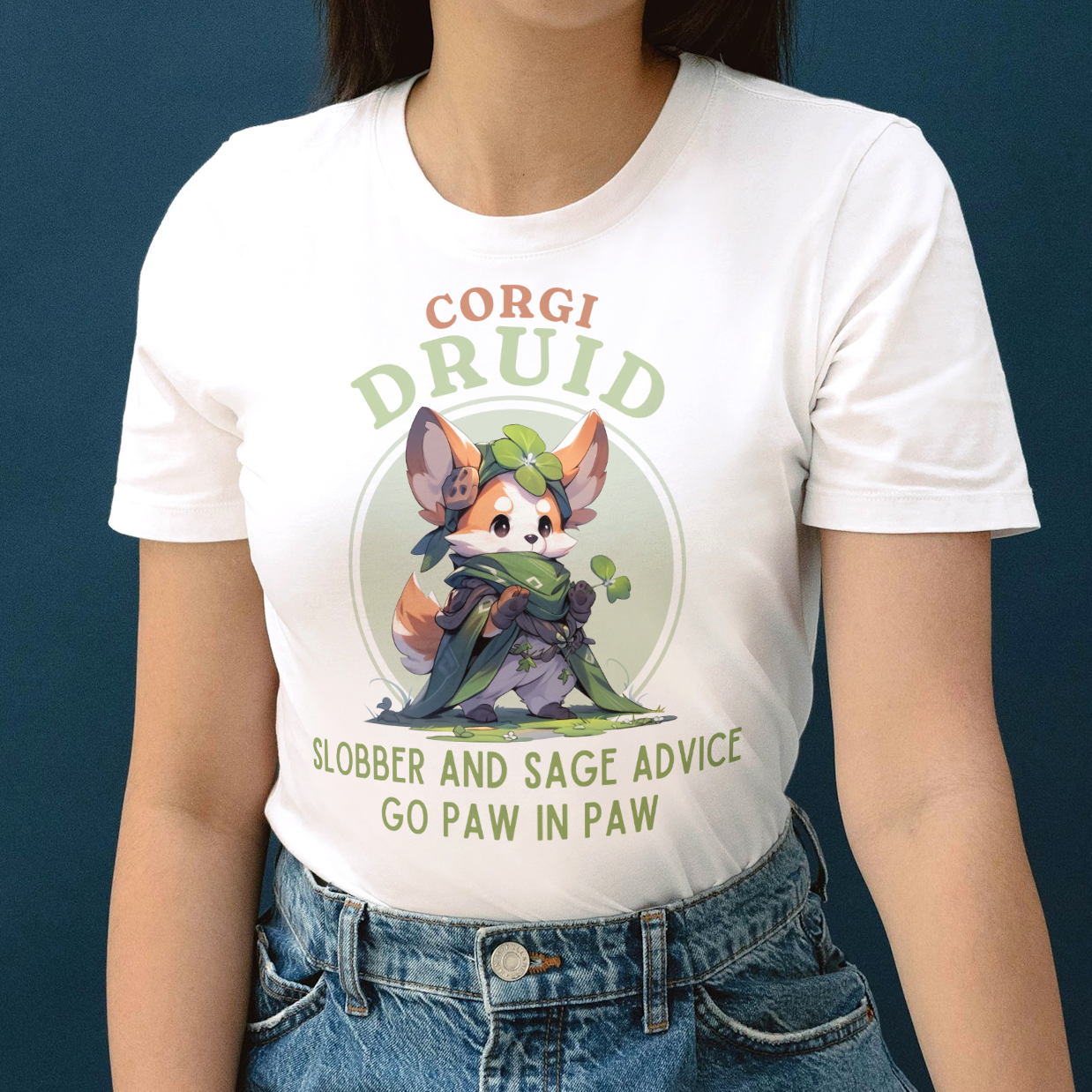 Corgi Druid DND T-Shirt