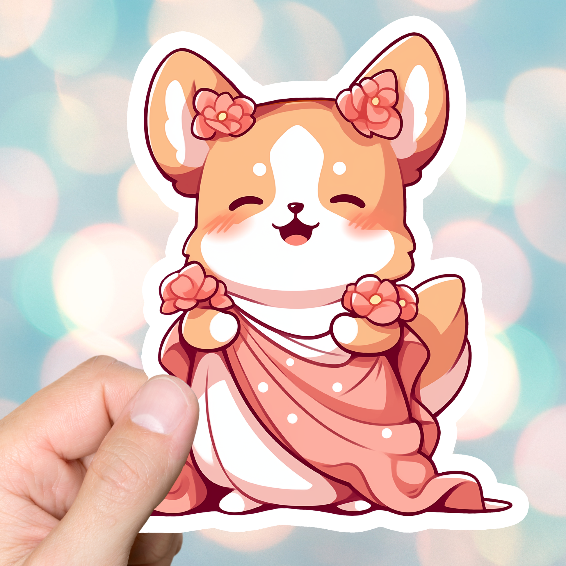 Corgi Greek Goddess Sticker Kawaii Doggo Gift