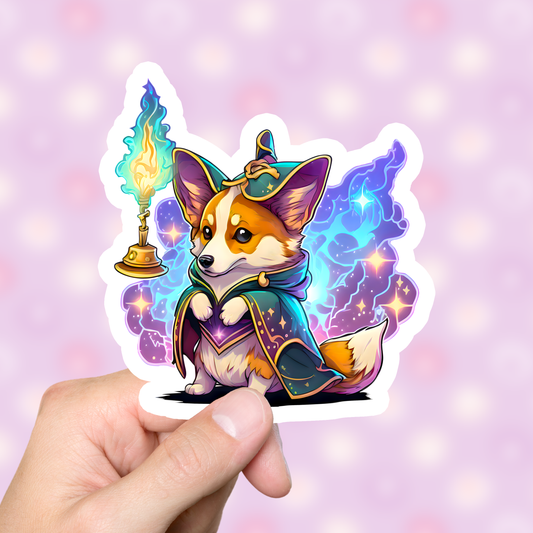 Kawaii Corgi Mage Sticker