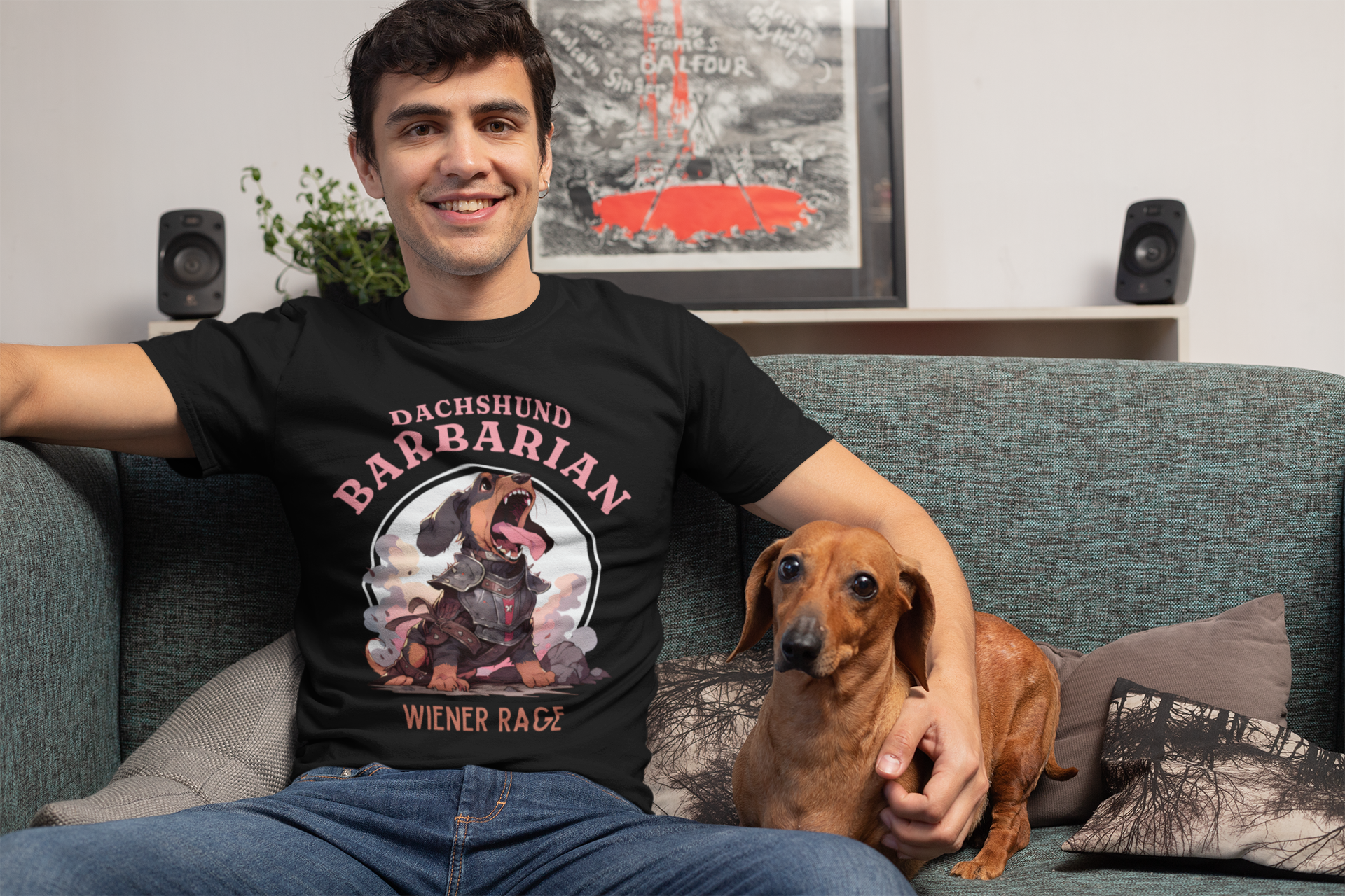 Dachshund Barbarian Wiener Rage T-Shirt