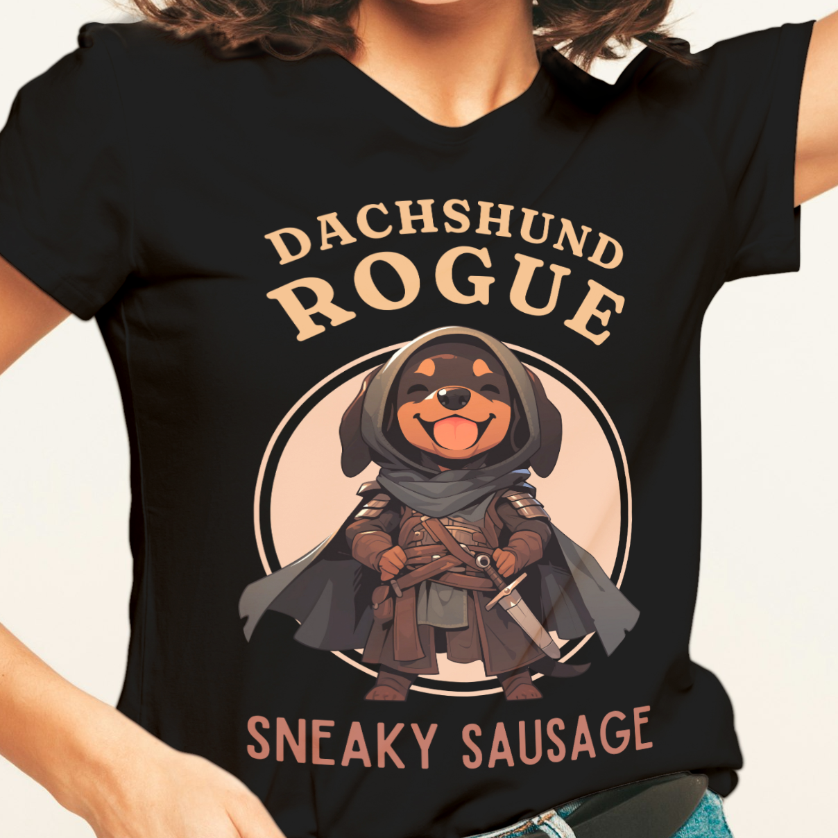 Happy Dachshund Rogue Sneaky Sausage T-Shirt