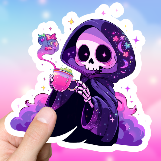 Cute Reaper Tea Sticker