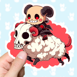 Funny Cute Reaper and Sheep Sticker