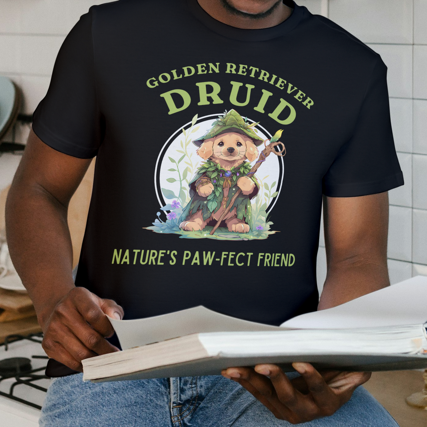 Golden Retriever DND Druid T-Shirt