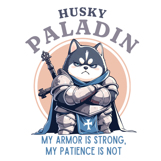 Husky Paladin No Patience T-Shirt