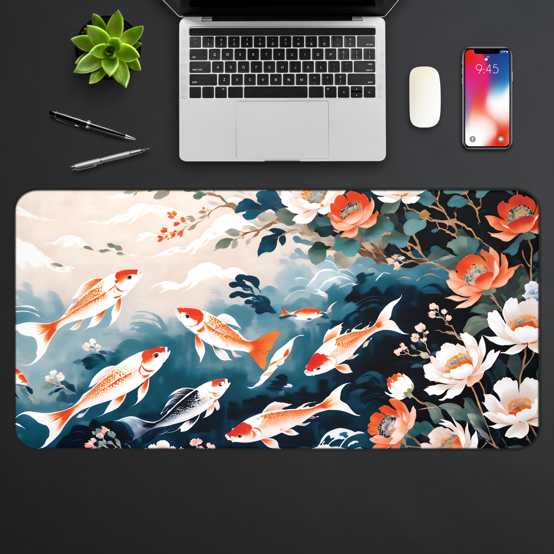 Japanese Koi Fish Desk Mat