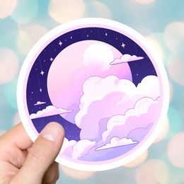 Pastel Moon Clouds Sticker