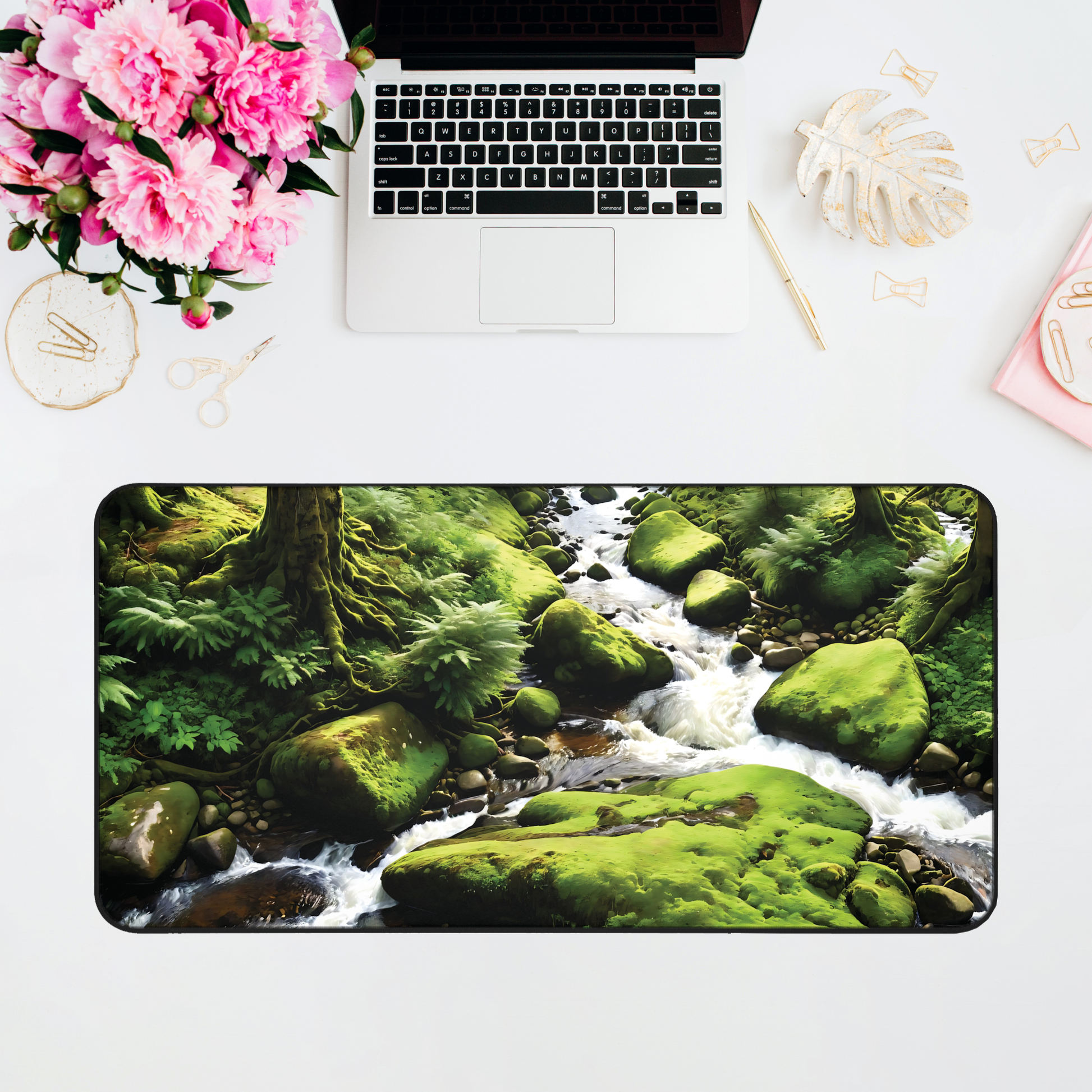 Mossy Forest River Desk Mat