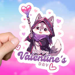 Cute Husky Puppy Valentines Sticker