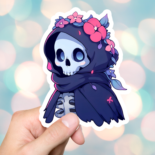 Cute Reaper Flower Sticker