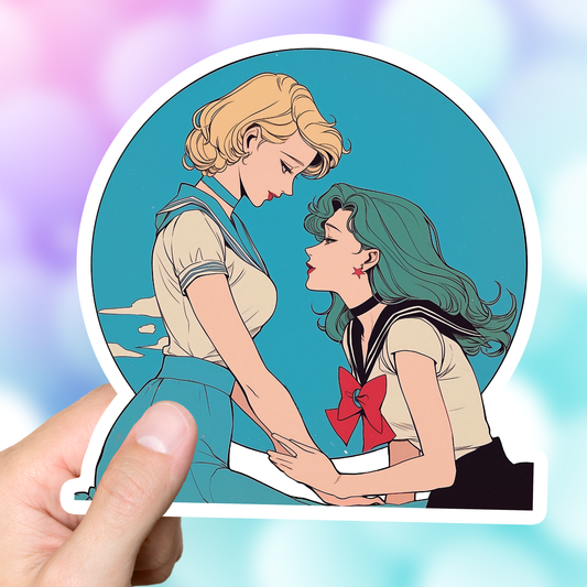 Michiru and Haruka Vintage Sticker