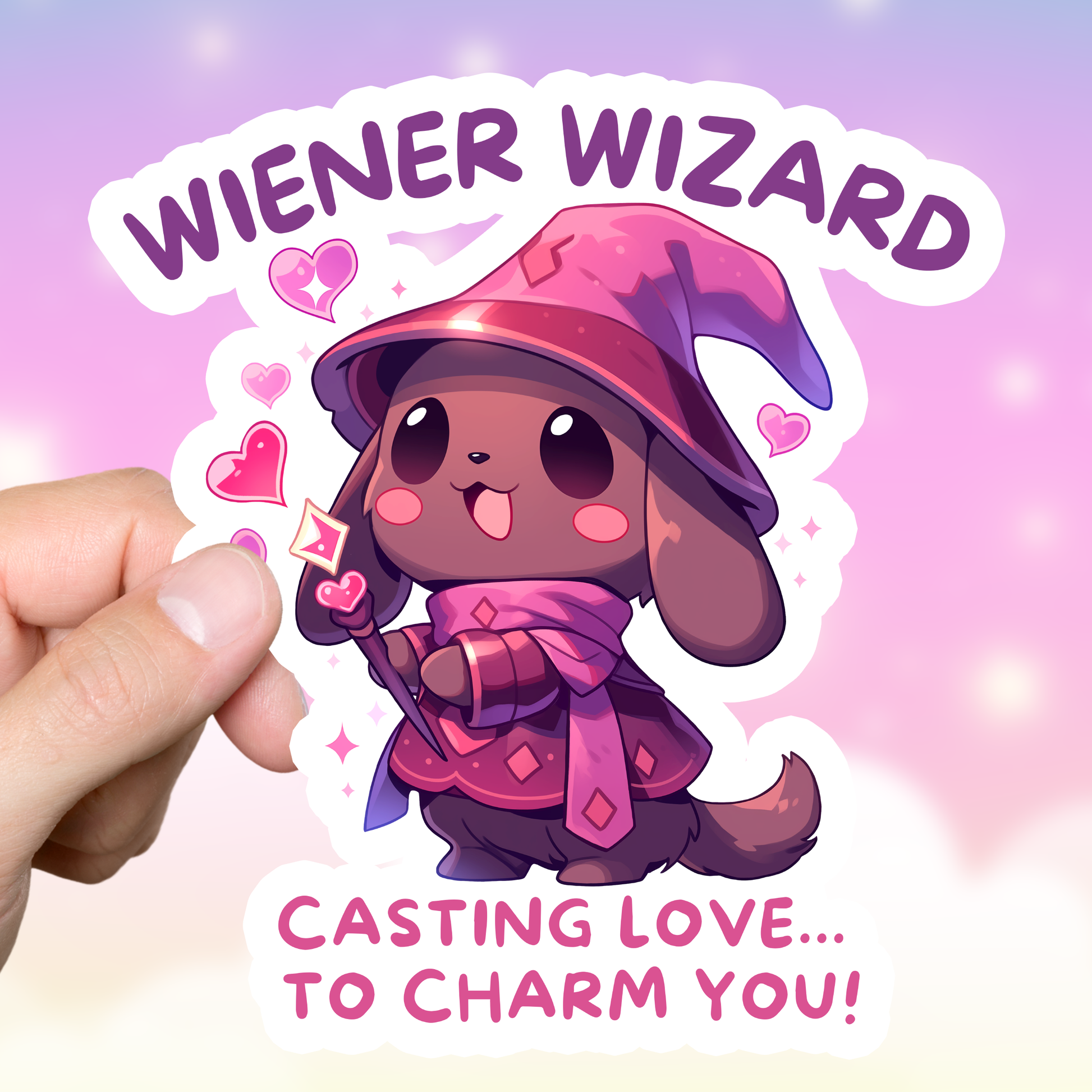 Wiener Wizard Valentines Sticker